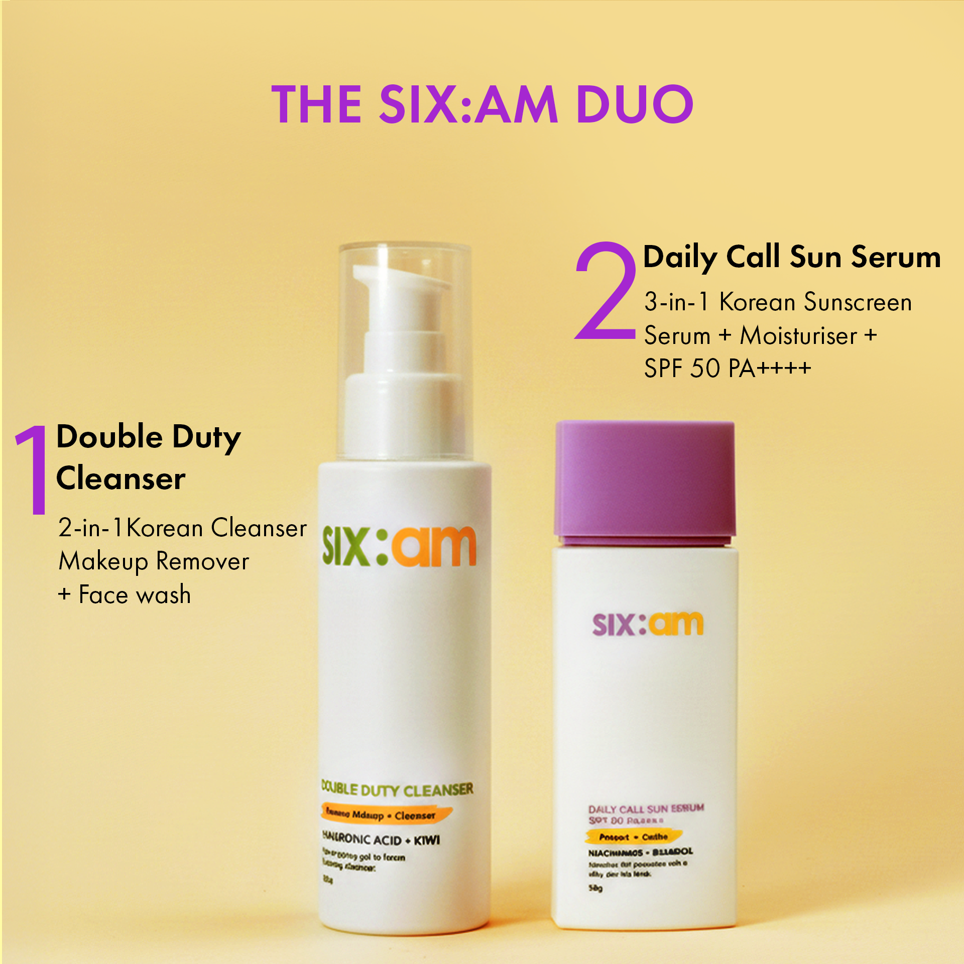 2-in-1 Korean Double Duty Cleanser &amp; makeup remover with Ceramides, Hyaluronic Acid